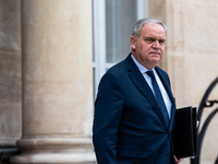 Francois-Noel Buffet, Minister attached to the Prime Minister, responsible for Overseas France, is at the Elysee Palace for the Council of M...