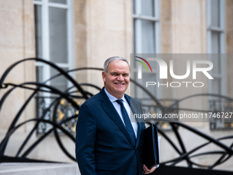 Francois-Noel Buffet, Minister attached to the Prime Minister, responsible for Overseas France, is at the Elysee Palace for the Council of M...