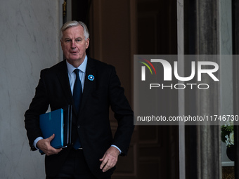 Prime Minister Michel Barnier is at the Elysee Palace for the Council of Ministers in Paris, France, on November 6, 2024. (