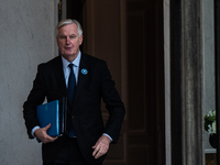 Prime Minister Michel Barnier is at the Elysee Palace for the Council of Ministers in Paris, France, on November 6, 2024. (