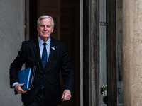 Prime Minister Michel Barnier is at the Elysee Palace for the Council of Ministers in Paris, France, on November 6, 2024. (