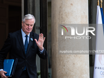 Prime Minister Michel Barnier is at the Elysee Palace for the Council of Ministers in Paris, France, on November 6, 2024. (