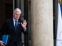 Prime Minister Michel Barnier is at the Elysee Palace for the Council of Ministers in Paris, France, on November 6, 2024. (