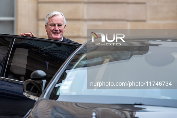 Prime Minister Michel Barnier is at the Elysee Palace for the Council of Ministers in Paris, France, on November 6, 2024. 