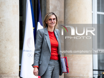 Agnes Pannier-Runacher, French Minister for Ecological Transition, Energy, Climate, and Risk Prevention, attends the Council of Ministers at...