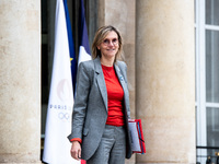 Agnes Pannier-Runacher, French Minister for Ecological Transition, Energy, Climate, and Risk Prevention, attends the Council of Ministers at...