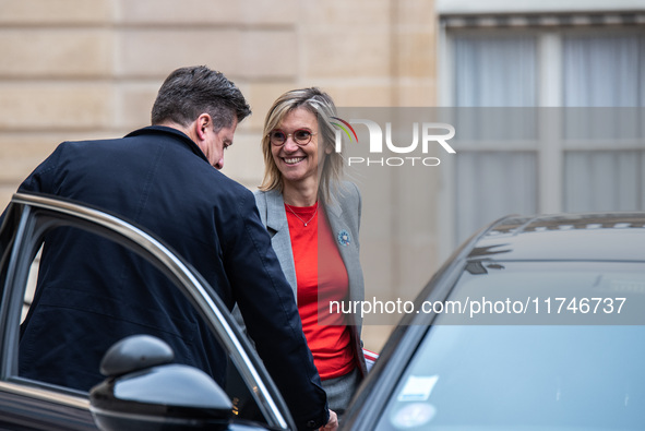 Agnes Pannier-Runacher, French Minister for Ecological Transition, Energy, Climate, and Risk Prevention, attends the Council of Ministers at...