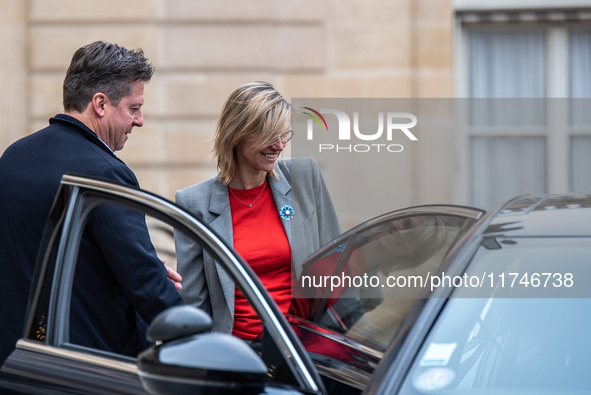 Agnes Pannier-Runacher, French Minister for Ecological Transition, Energy, Climate, and Risk Prevention, attends the Council of Ministers at...