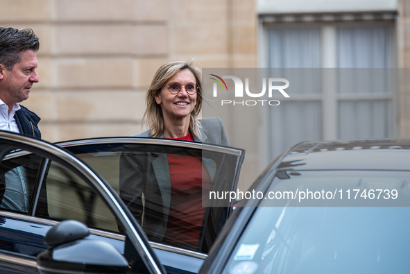 Agnes Pannier-Runacher, French Minister for Ecological Transition, Energy, Climate, and Risk Prevention, attends the Council of Ministers at...