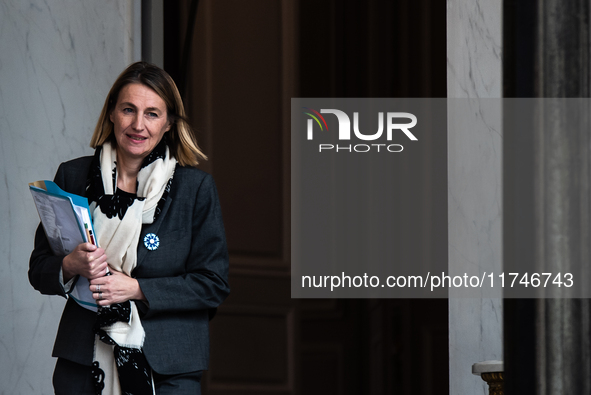 Astrid Panosyan-Bouvet, Minister of Labor, is at the Elysee for the Council of Ministers in Paris, France, on November 6, 2024. 