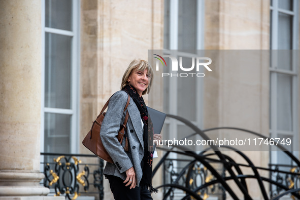 Valerie Letard, Minister for Housing and Urban Renewal, is at the Elysee Palace for the Council of Ministers in Paris, France, on November 6...