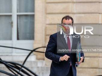 Sebastien Lecornu, Minister of the Armed Forces, attends the Council of Ministers at the Elysee in Paris, France, on November 6, 2024. (