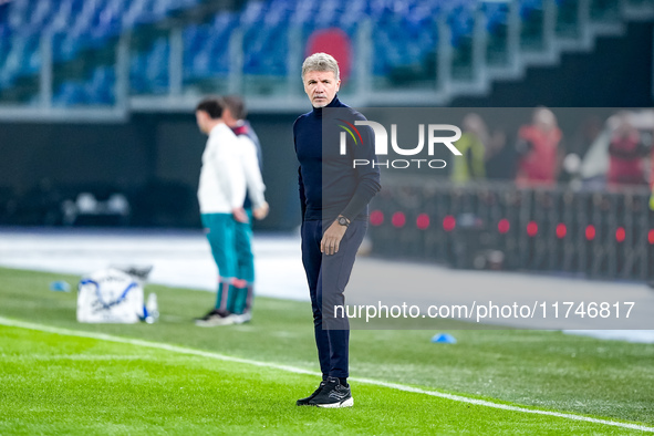 Marco Baroni head coach of SS Lazio gestures during the Serie A Enilive match between SS Lazio and Cagliari Calcio at Stadio Olimpico on Nov...