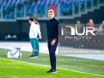 Marco Baroni head coach of SS Lazio gestures during the Serie A Enilive match between SS Lazio and Cagliari Calcio at Stadio Olimpico on Nov...