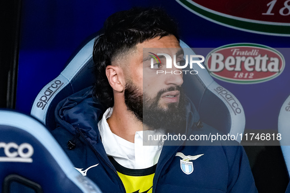 Samuel Gigot of SS Lazio looks on during the Serie A Enilive match between SS Lazio and Cagliari Calcio at Stadio Olimpico on November 4, 20...