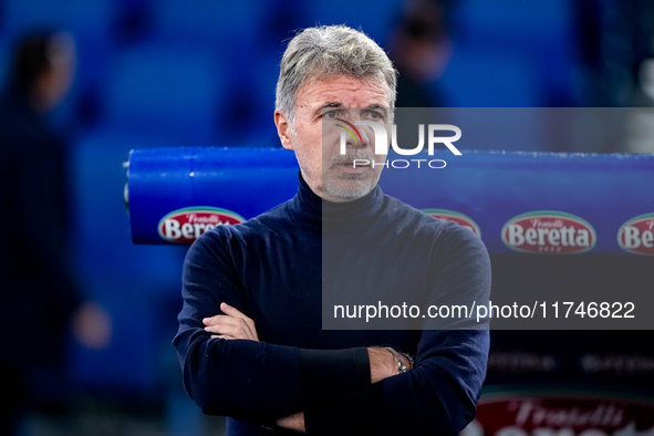 Marco Baroni head coach of SS Lazio looks on during the Serie A Enilive match between SS Lazio and Cagliari Calcio at Stadio Olimpico on Nov...