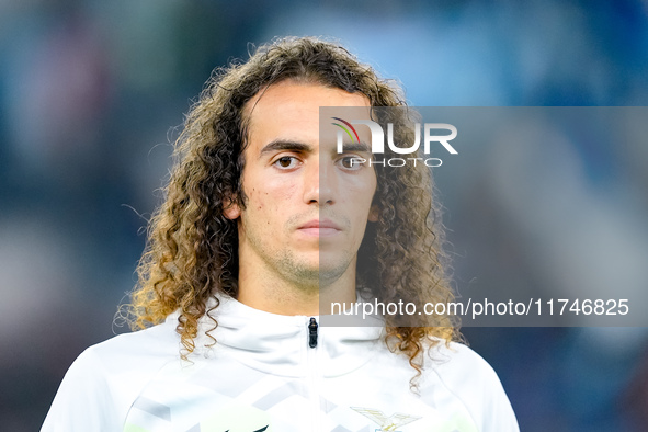 Matteo Guendouzi of SS Lazio looks on during the Serie A Enilive match between SS Lazio and Cagliari Calcio at Stadio Olimpico on November 4...