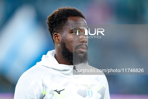 Boulaye Dia of SS Lazio looks on during the Serie A Enilive match between SS Lazio and Cagliari Calcio at Stadio Olimpico on November 4, 202...