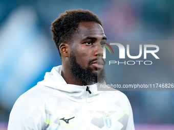 Boulaye Dia of SS Lazio looks on during the Serie A Enilive match between SS Lazio and Cagliari Calcio at Stadio Olimpico on November 4, 202...