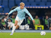 Gustav Isaksen of SS Lazio during the Serie A Enilive match between SS Lazio and Cagliari Calcio at Stadio Olimpico on November 4, 2024 in R...