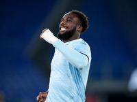 Boulaye Dia of SS Lazio celebrates after scoring first goal during the Serie A Enilive match between SS Lazio and Cagliari Calcio at Stadio...