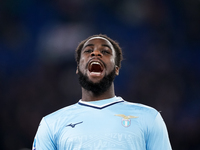 Boulaye Dia of SS Lazio celebrates after scoring first goal during the Serie A Enilive match between SS Lazio and Cagliari Calcio at Stadio...