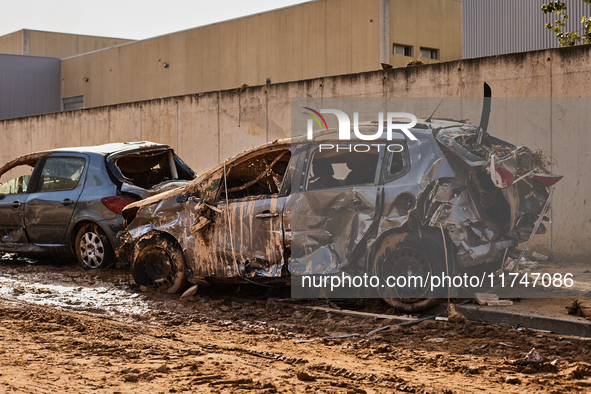 Debris on the outskirts of Valencia, Spain, on november 06, 2024, results from the Dana a week ago. 