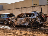 Debris on the outskirts of Valencia, Spain, on november 06, 2024, results from the Dana a week ago. (