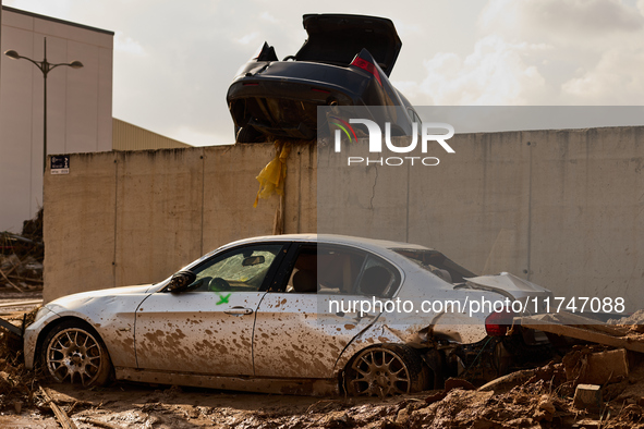 Debris on the outskirts of Valencia, Spain, on november 06, 2024, results from the Dana a week ago. 