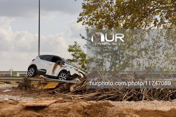 Debris on the outskirts of Valencia, Spain, on november 06, 2024, results from the Dana a week ago. 