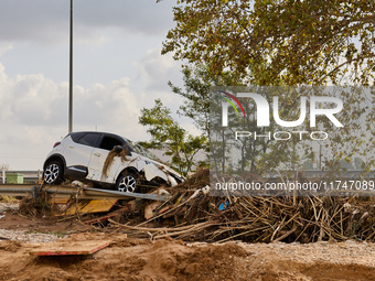 Debris on the outskirts of Valencia, Spain, on november 06, 2024, results from the Dana a week ago. (