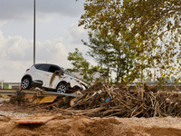 Debris on the outskirts of Valencia, Spain, on november 06, 2024, results from the Dana a week ago. (