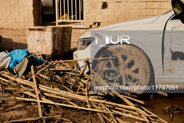 Debris on the outskirts of Valencia, Spain, on november 06, 2024, results from the Dana a week ago. 