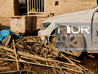 Debris on the outskirts of Valencia, Spain, on november 06, 2024, results from the Dana a week ago. (