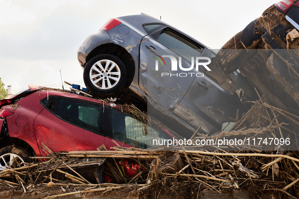 Debris on the outskirts of Valencia, Spain, on november 06, 2024, results from the Dana a week ago. 