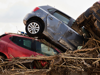 Debris on the outskirts of Valencia, Spain, on november 06, 2024, results from the Dana a week ago. (