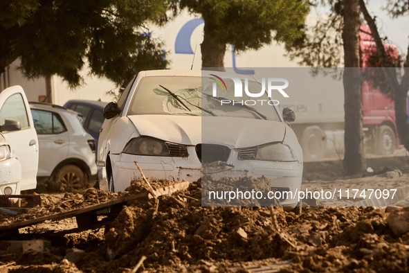 Debris on the outskirts of Valencia, Spain, on november 06, 2024, results from the Dana a week ago. 