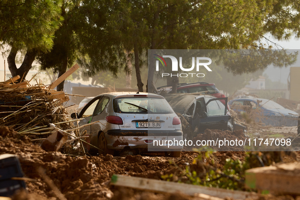 Debris on the outskirts of Valencia, Spain, on november 06, 2024, results from the Dana a week ago. 