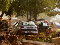 Debris on the outskirts of Valencia, Spain, on november 06, 2024, results from the Dana a week ago. (