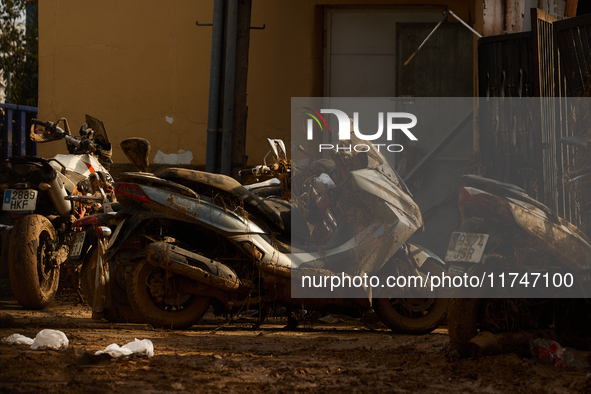 Debris on the outskirts of Valencia, Spain, on november 06, 2024, results from the Dana a week ago. 