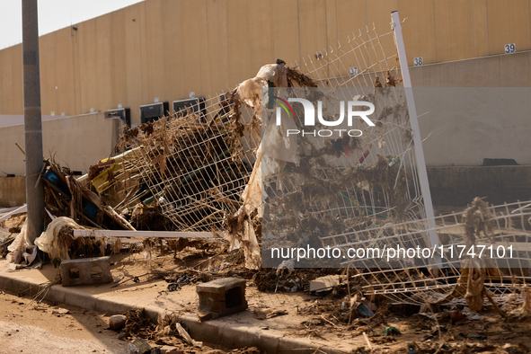 Debris on the outskirts of Valencia, Spain, on november 06, 2024, results from the Dana a week ago. 