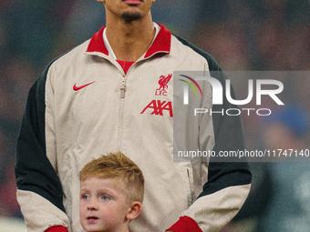 Trent Alexander-Arnold of Liverpool plays during the UEFA Champions League 2024/25 League Phase MD4 match between Liverpool and Bayer Leverk...