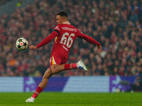 Trent Alexander-Arnold of Liverpool plays during the UEFA Champions League 2024/25 League Phase MD4 match between Liverpool and Bayer Leverk...