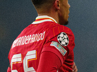 Trent Alexander-Arnold of Liverpool plays during the UEFA Champions League 2024/25 League Phase MD4 match between Liverpool and Bayer Leverk...