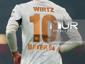 Florian Wirtz of Bayer Leverkusen participates in the UEFA Champions League 2024/25 League Phase MD4 match between Liverpool and Bayer Lever...