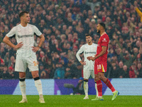 Liverpool's Cody Gakpo celebrates after scoring their second goal during the UEFA Champions League 2024/25 League Phase MD4 match between Li...