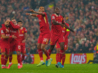 Liverpool's Cody Gakpo celebrates after scoring their second goal during the UEFA Champions League 2024/25 League Phase MD4 match between Li...