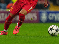 Mohamed Salah plays during the UEFA Champions League 2024/25 League Phase MD4 match between Liverpool and Bayer Leverkusen at Anfield in Liv...