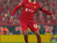 Trent Alexander-Arnold of Liverpool plays during the UEFA Champions League 2024/25 League Phase MD4 match between Liverpool and Bayer Leverk...