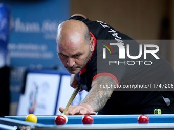 A participant from the Malta Blackball Association men's team performs during one of the events at the inaugural IBF World Blackball Champio...